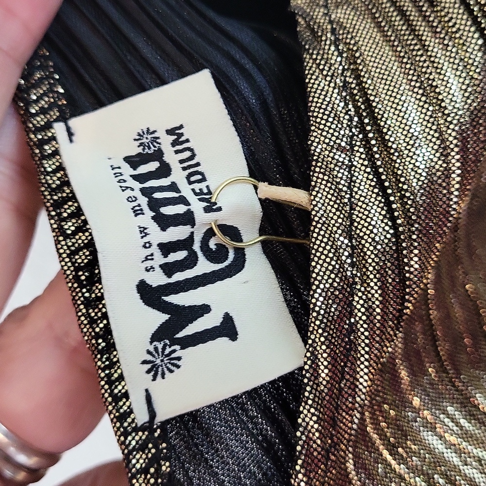 NWT Show Me Your Mumu Women's Friday Choker Dress Good as Gold Pleat Size M - Picture 9 of 10